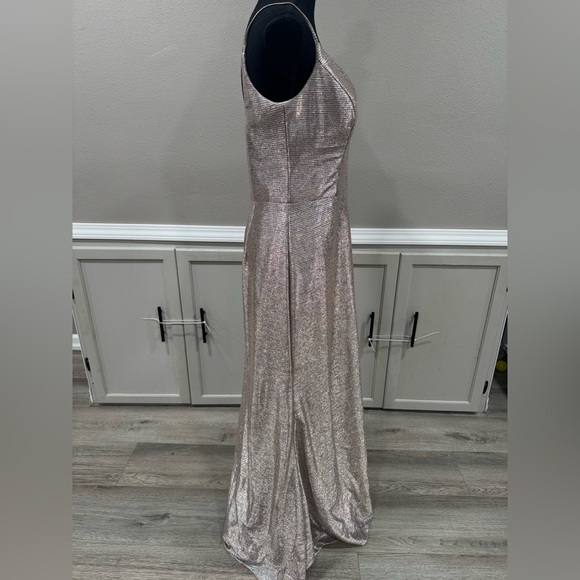 Hayley Paige Occasions Liquid Metallic Bridesmaid Dress - Picture 11 of 13